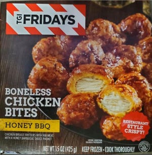 The USDA has recalled TGI Fridays "Honey BBQ" flavored boneless chicken bites Friday after consumers reported plastic under the breading of the bites.